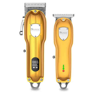 SURKER Beauty-Trimmer Professionelles LED-Haarschnitt-Pflegeset, 1 kompletter Satz, Haarschneider und Haarschneider, Haupt (240 Min), Klein (120 Min)