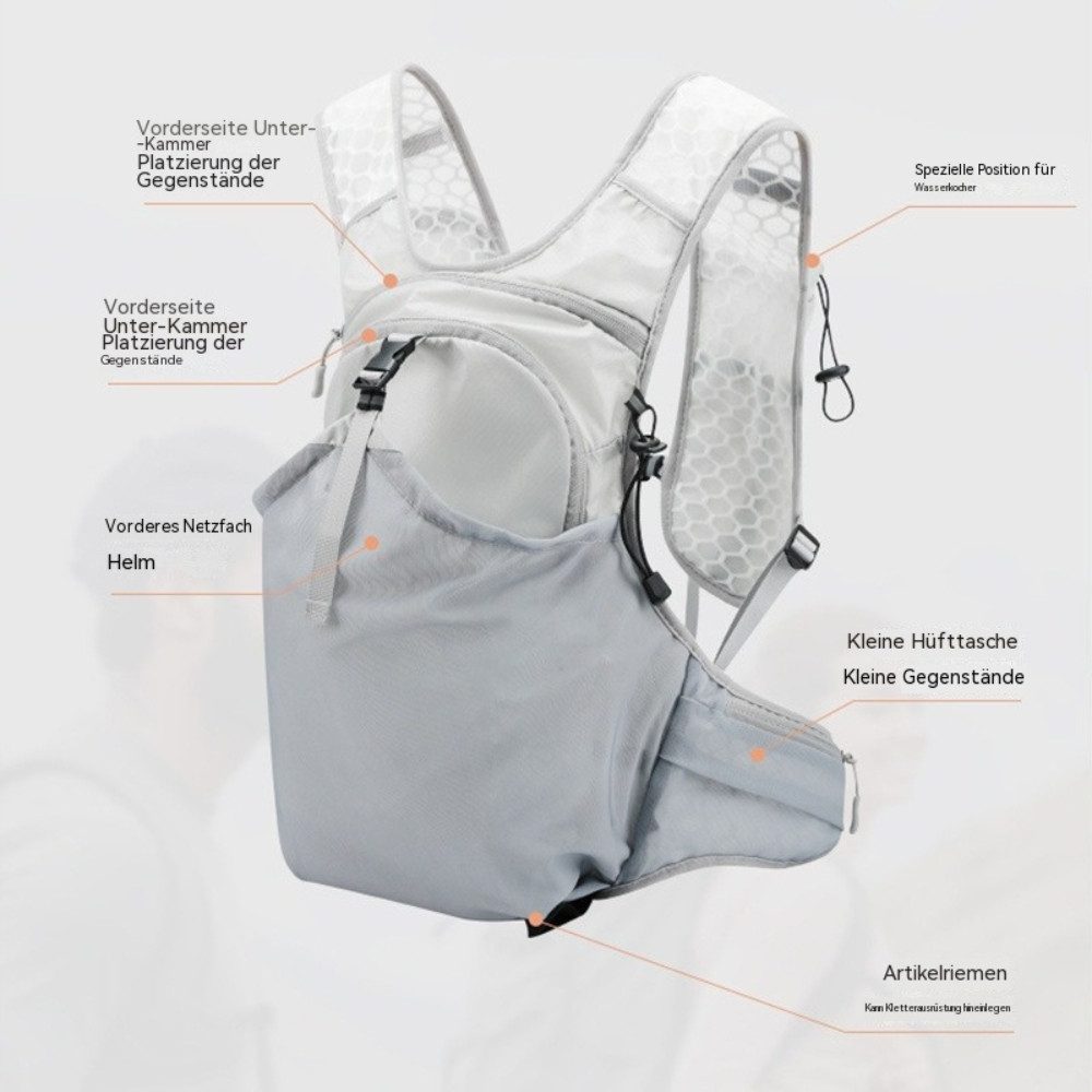 Blusmart Trinkrucksack Laufrucksack mit Trinksystem (8L Leichter Sportrucksack, Wasserdicht, Reflektierend), Für Trailrunning Marathon Camping Wandern Radfahren Outdoor