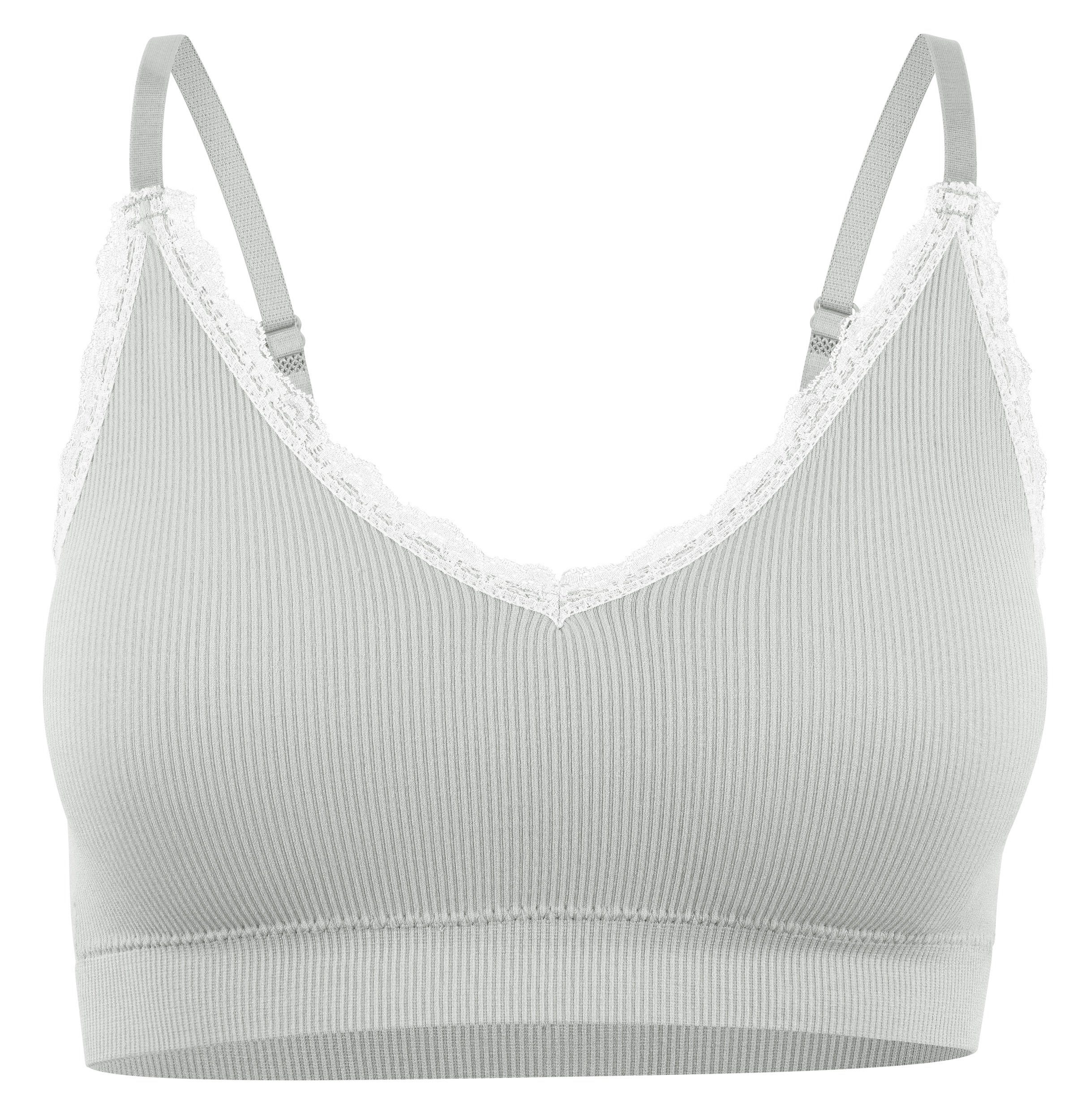 Yenita® Bustier Ribbed Collection mit feiner Spitze