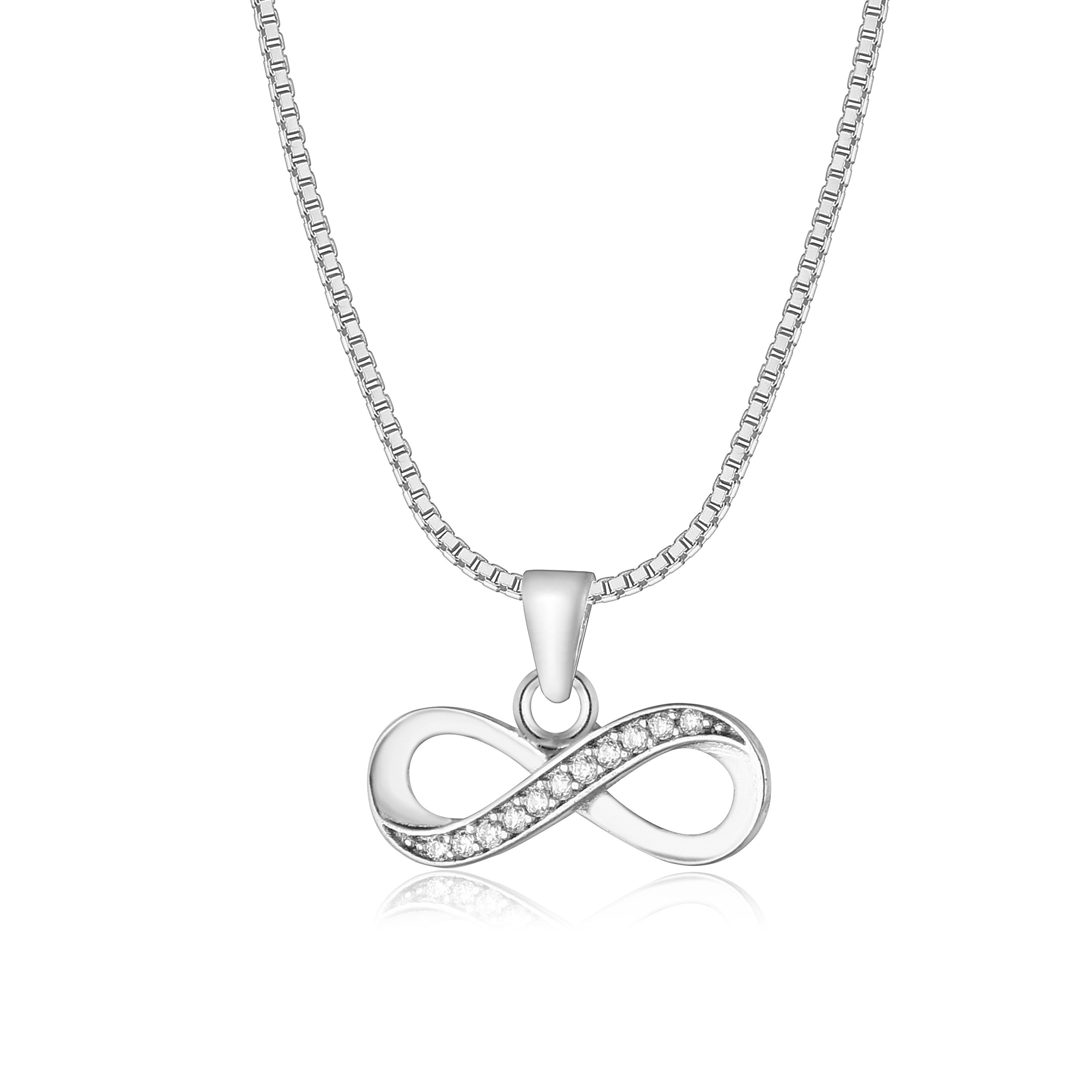 Kette mit Anhänger Silberkette Infinity Unendlichkeitsschleife
