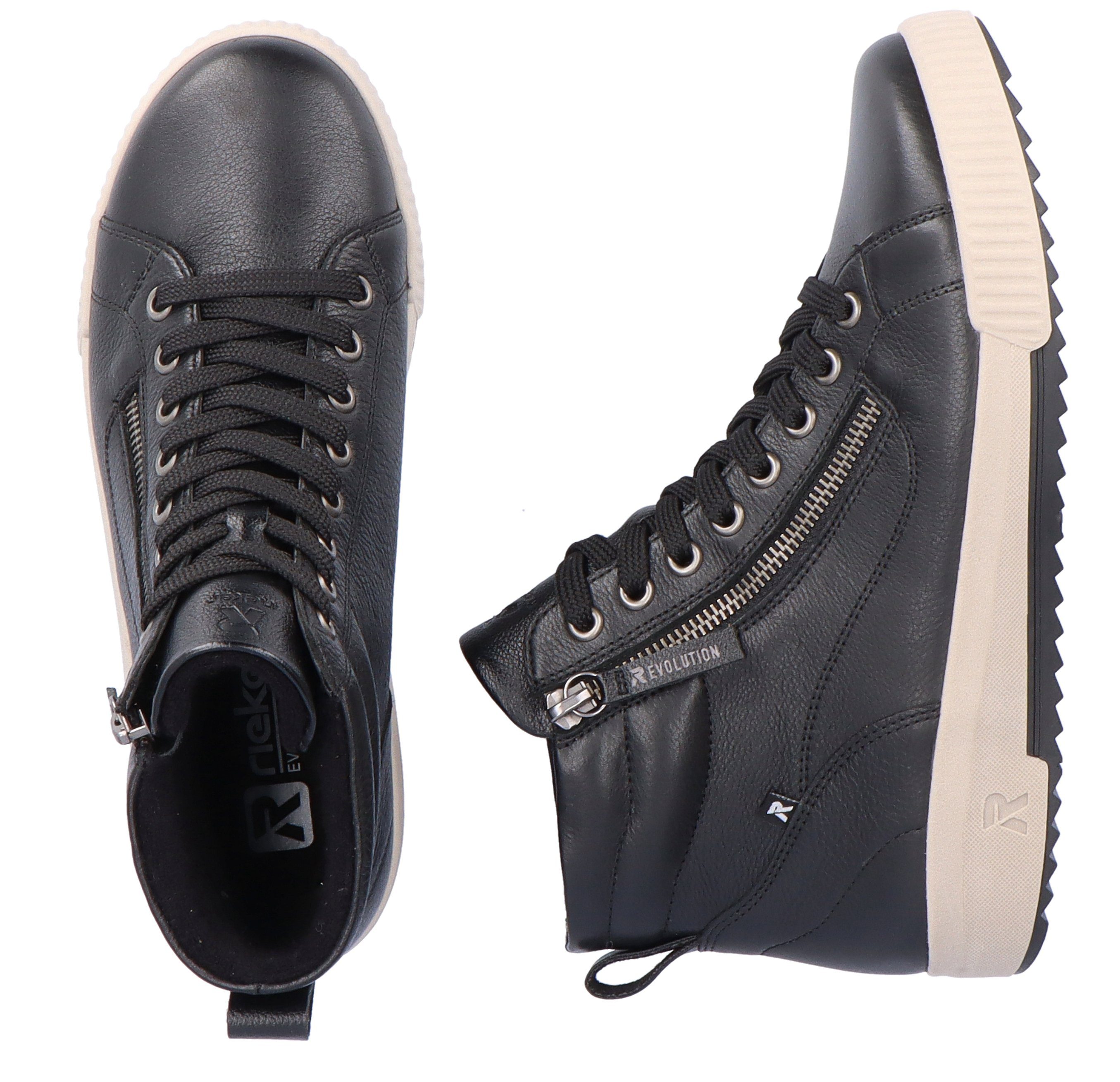 Rieker Sport Schnürboots Stiefelette, High Top Sneaker, Freizeitboots mit Reißverschluss
