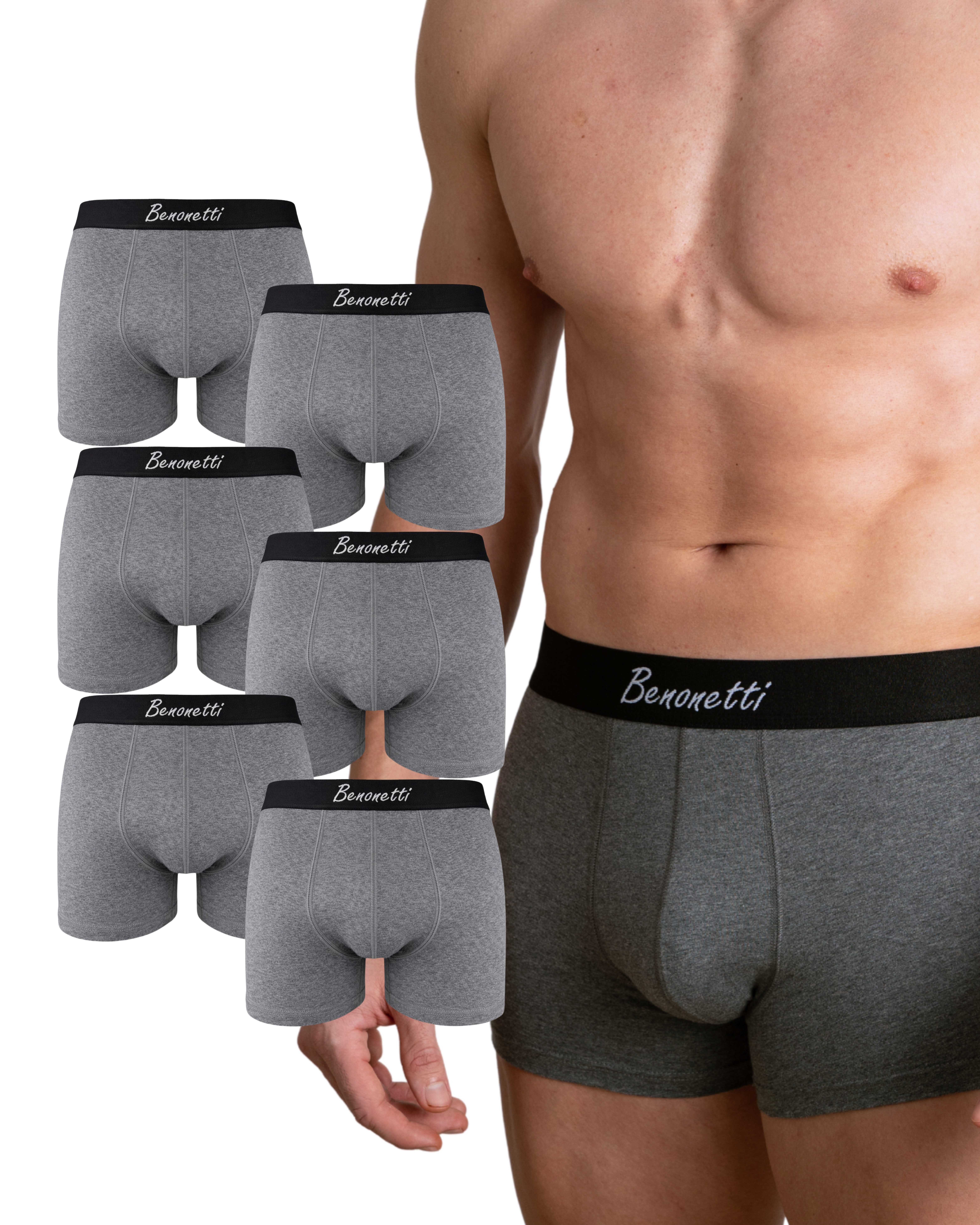 Benonetti Boxershorts 3er & 6er Pack aus Baumwolle mit hoher Tragekomfort (Packung, 6-St., Packung, 6er-Pack) Mit Komfortbund und Logo, ohne kratzenden Zettel