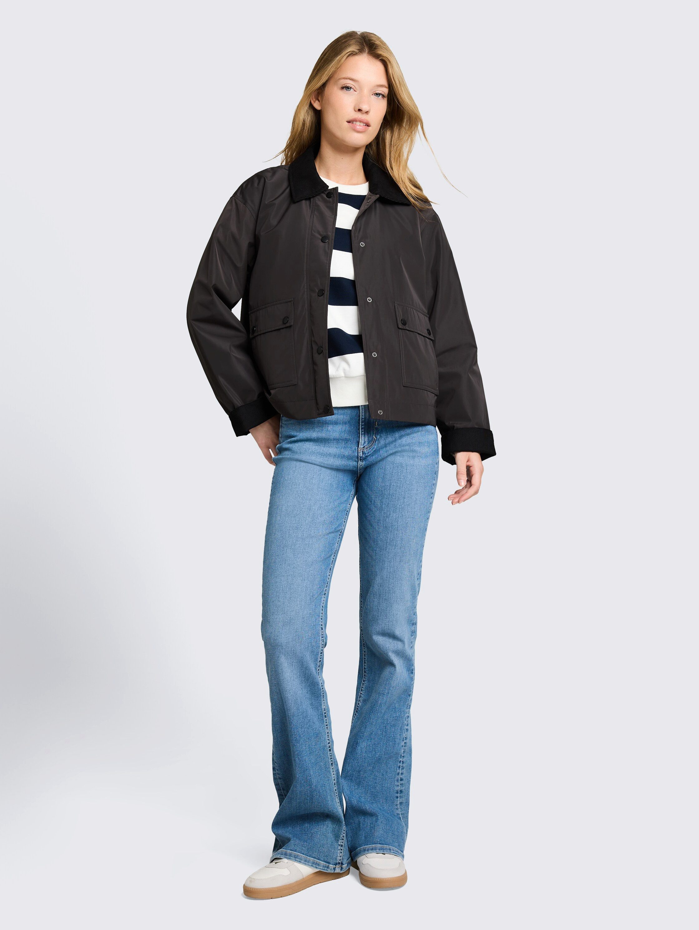 TOM TAILOR Denim Blouson Ärmel mit Aufschlag und Druckknopf-Verschluss – Bild 4 von 5