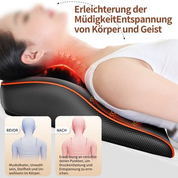 TWSOUL Nacken-Massagegerät Nackenmassagegerät, Shiatsu Rückenmassagegerät mit 8D Knetköpfen