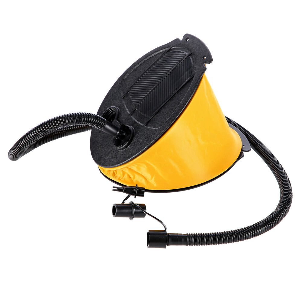 NILS CAMP Fußpumpe Blasebalgpumpe Trittpumpe Luftpumpe (Spar-Set, 1-tlg., 5 x 20 cm leicht, 27 x 18), beidseitig, 3 Ventilarten, faltbar, leicht