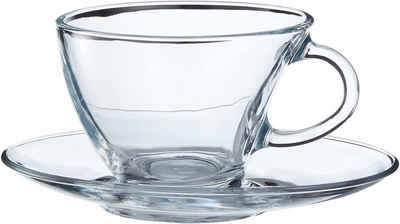 Pasabahce Tasse 98396 - 12-tlg Tassen mit Unterteller "Penguen", für Tee, Kaffee, Cappuccino, für 6 Personen
