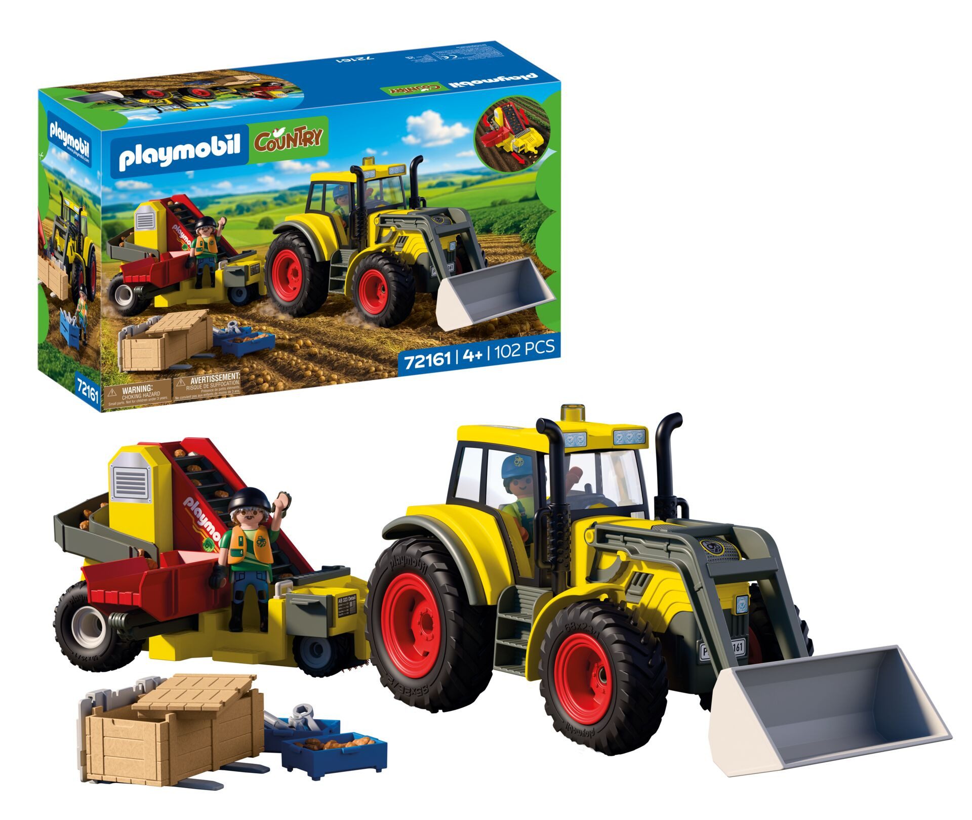 Playmobil® Großer Traktor mit Kartoffelroder (72161), Country Konstruktions-Spielset, Made in Europe