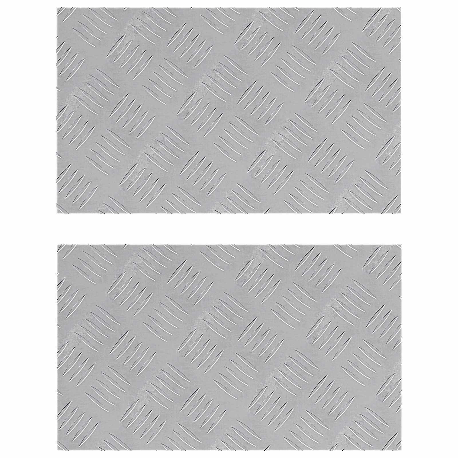 vidaXL Stufenmatte Treppe Tritt Rechtwinklig 2 pcs Silber 50 x 30 cm Aluminium, Rechteckig
