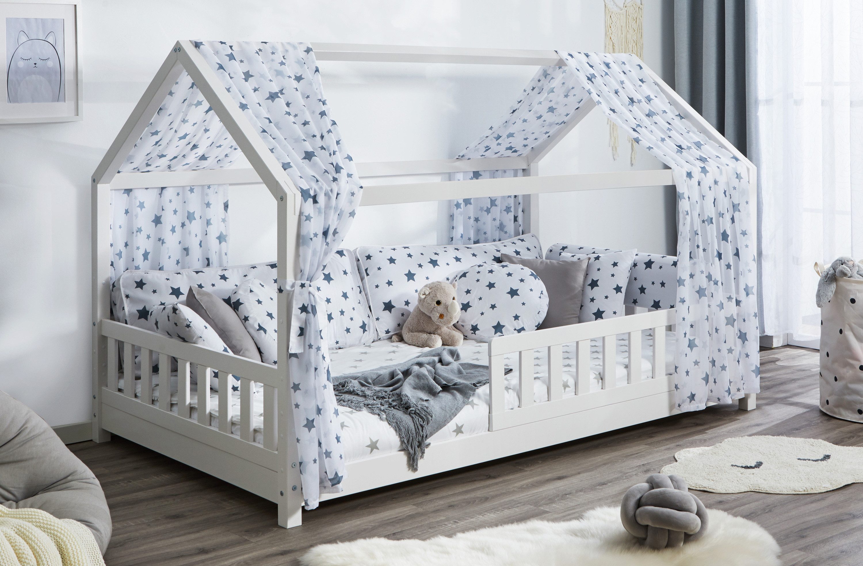 Ticaa Betthimmel Tüll-Set für Hausbett