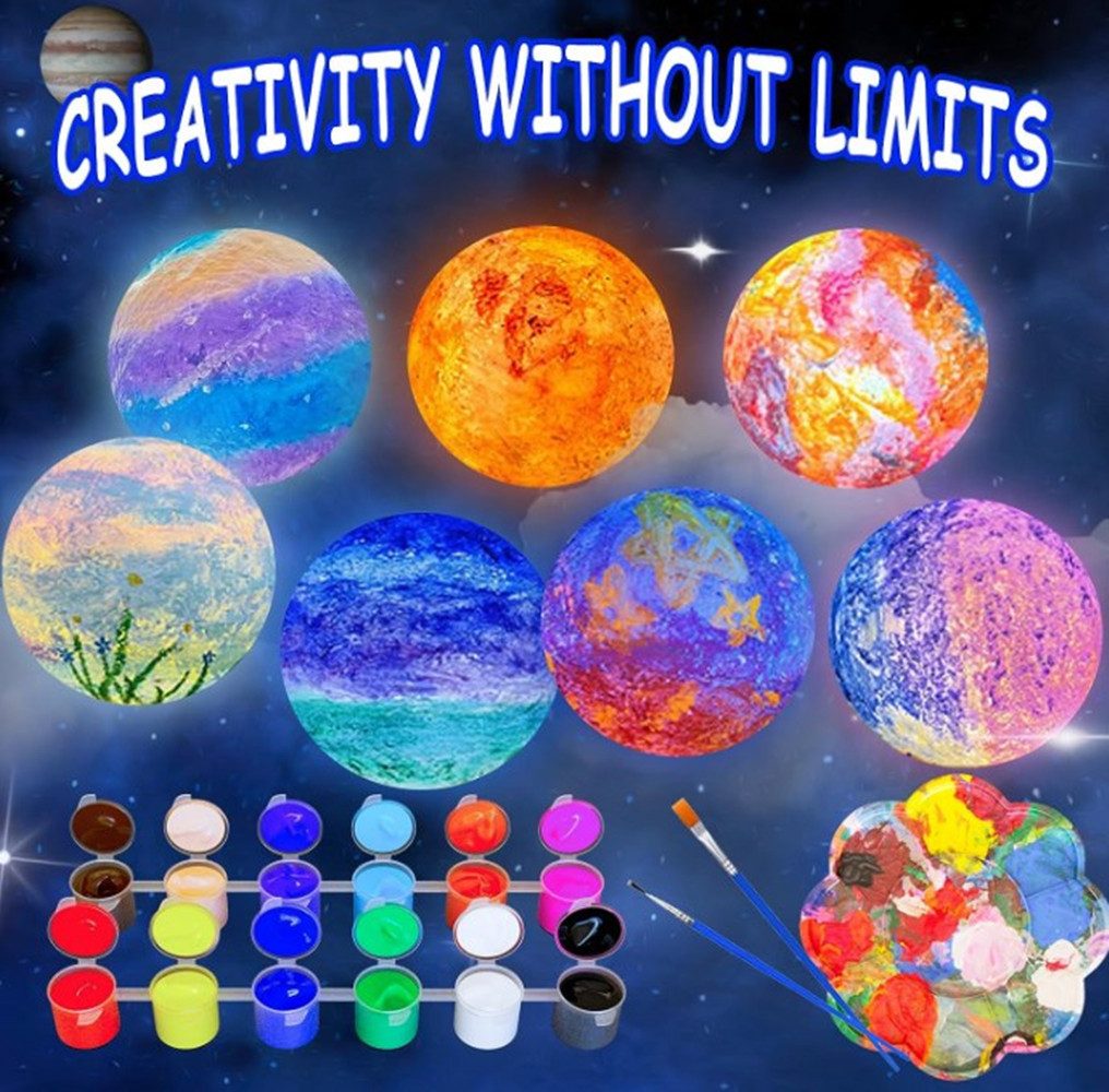 XDeer Lernspielzeug Mond Lampe Malset,3D-Nachtlicht Kreativ Set für Kinder, günstig online kaufen