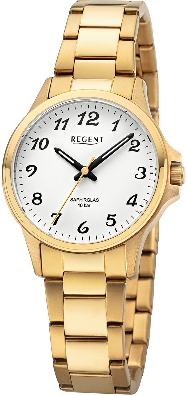 Regent Quarzuhr F1461 - 20496GP, Armbanduhr,Damenuhr,Saphirglas,Edelstahlar günstig online kaufen