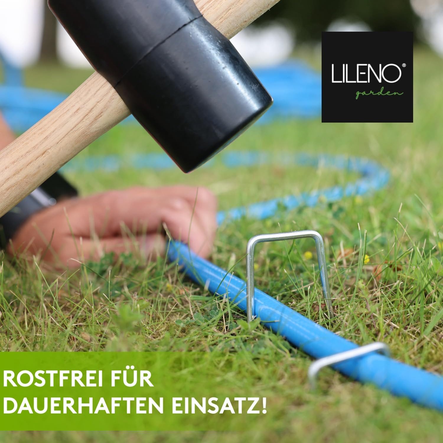 LILENO HOME Erdnagel für verschiedene Zwecke - Erdanker, Heringe, Erdnägel [10 Stück - 14x3 cm] - für Gartenvlies, Zelt o. als Erdanker
