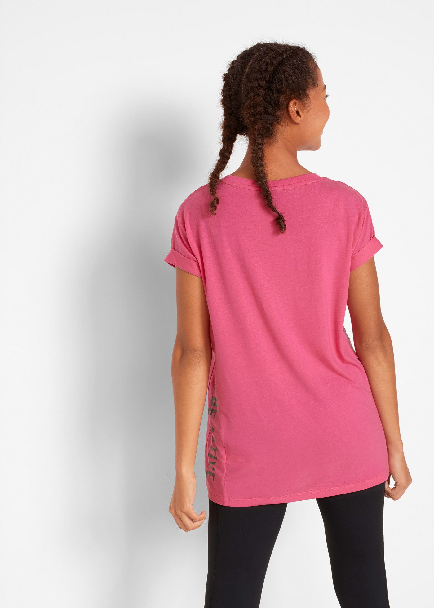 bonprix T-Shirt Loose Fit Passform, Kurzarm, seitliche Prints – Bild 4 von 5