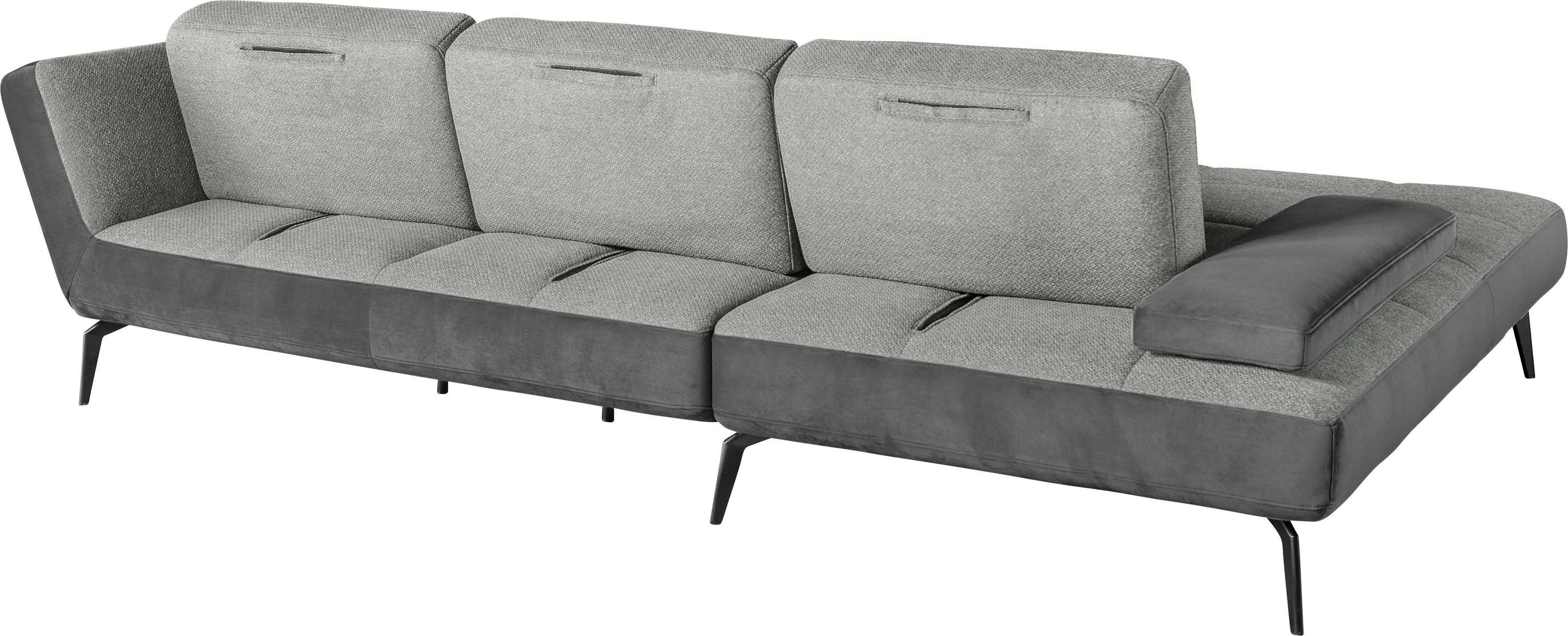 Musterring Sitztiefenverstellung set by SO und 4300, inklusive grau167/anthrazit96 one Nierenkissen Ecksofa