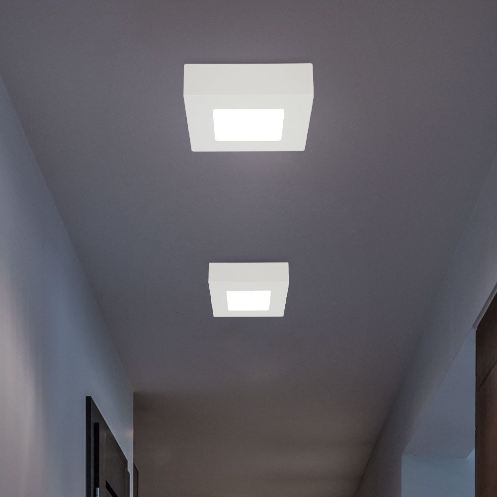 GLOBO LIGHTING LED Panel, LED-Leuchtmittel fest verbaut, Warmweiß, LED Decken Leuchte Aufbau Panel Wohn Schlaf Zimmer Beleuchtung