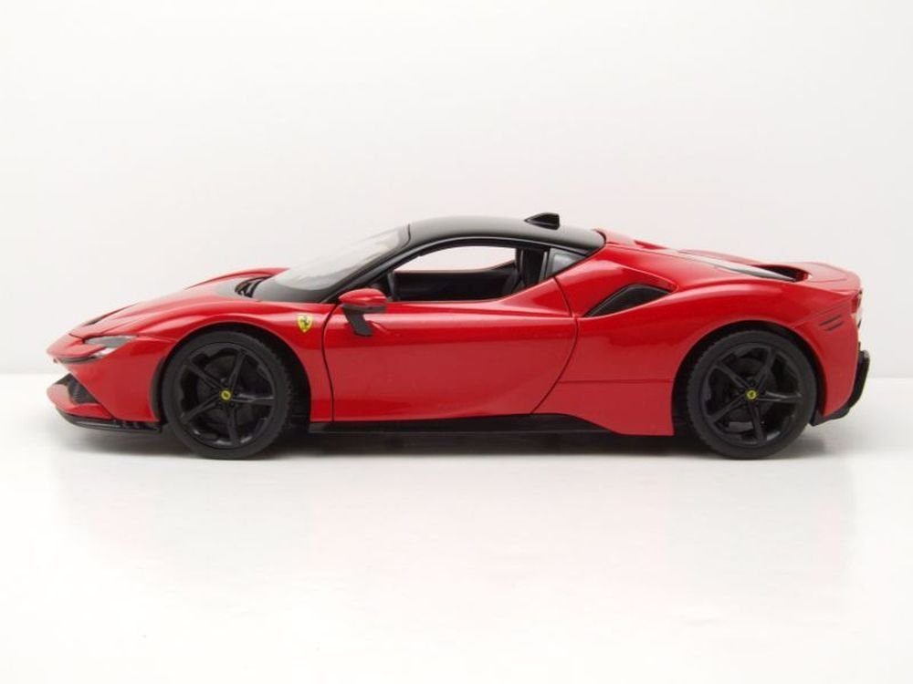 Bburago Modellauto Ferrari SF90 Stradale Hybrid 2019 rot, Maßstab 1:18