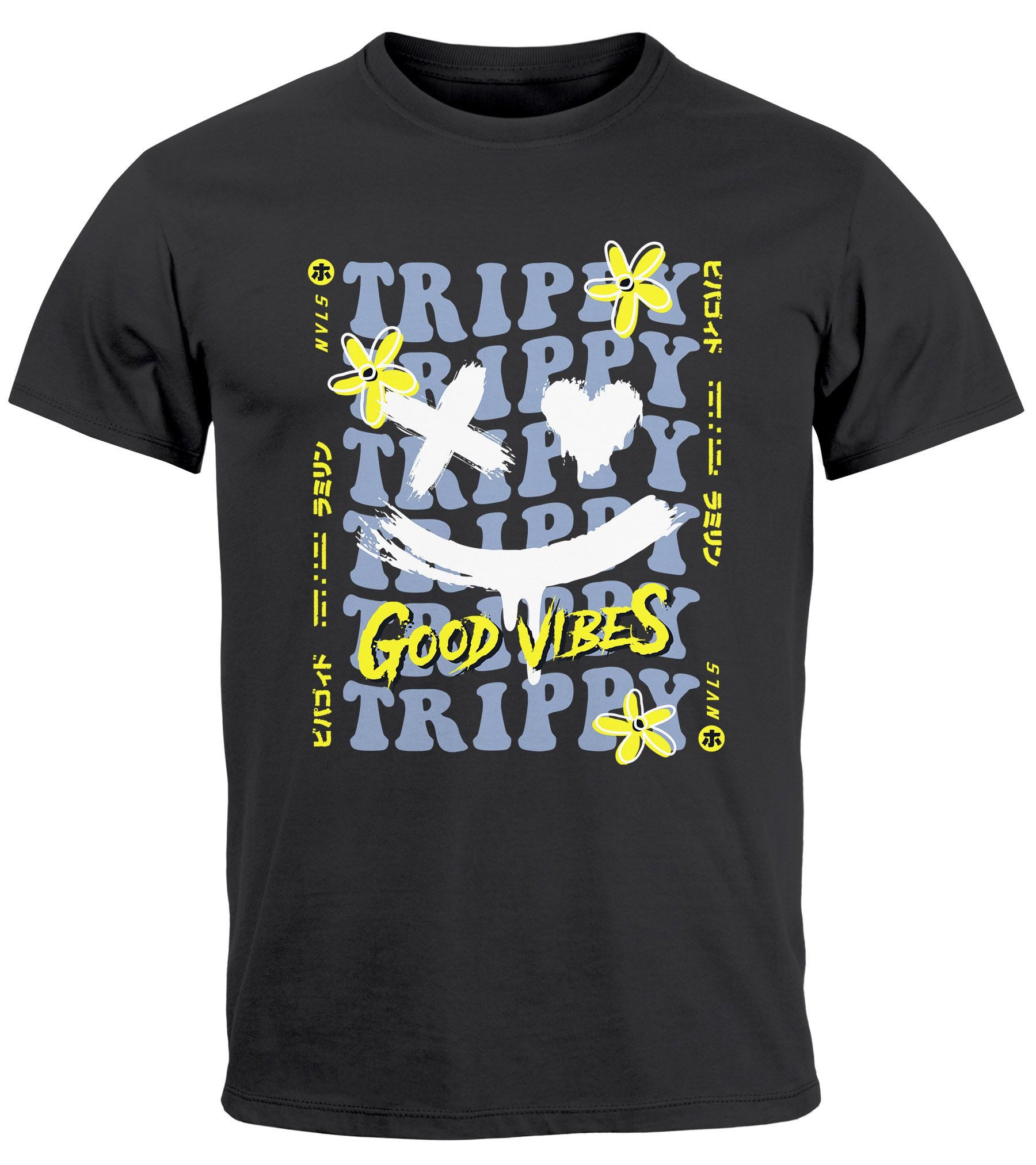Neverless Print-Shirt Herren T-Shirt Drip Face günstig online kaufen