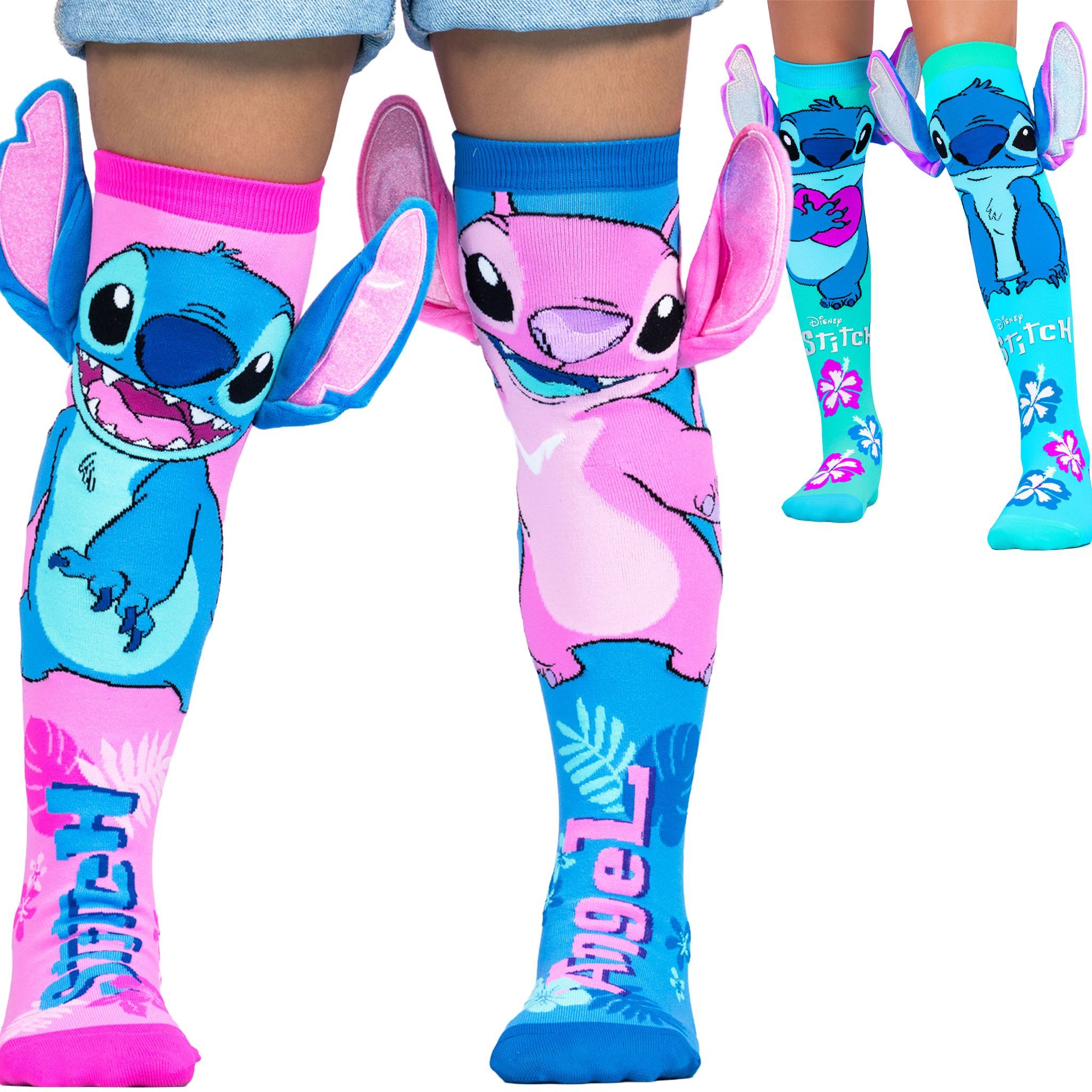 Heinrich Bauer Socken Stitch Socken Hawaii mit 3D-Ohren Blau & Pink – Bild 5 von 5
