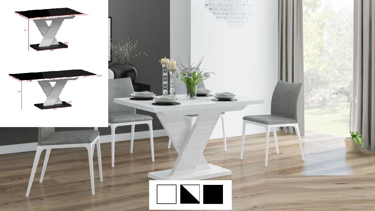 Design Esstisch Esstisch - bis designimpex Lancelot matt Eiche Tisch Hochglanz ausziehbar 120 Weiß cm MA-666 200