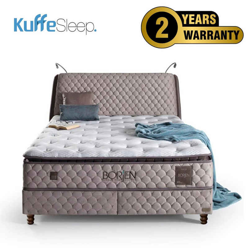 KuffeSleep Boxspringbett Boxspringbett orthopädisch inkl. Matratze Stauraumbett Set Borjen