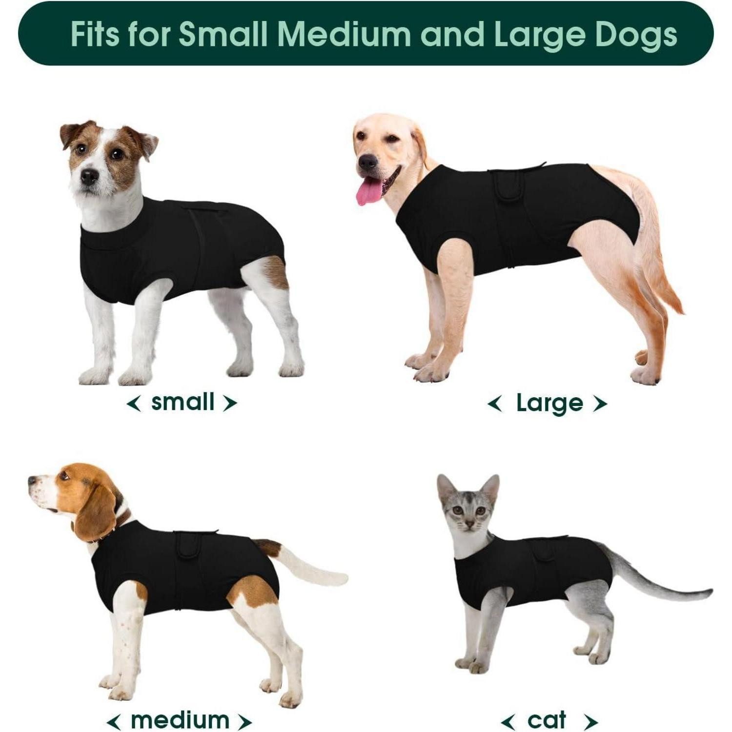 LuxusKollektion OP-Body Hundebody OP Schutzanzug Kastration Antileck S (1er Pack) Schwarz
