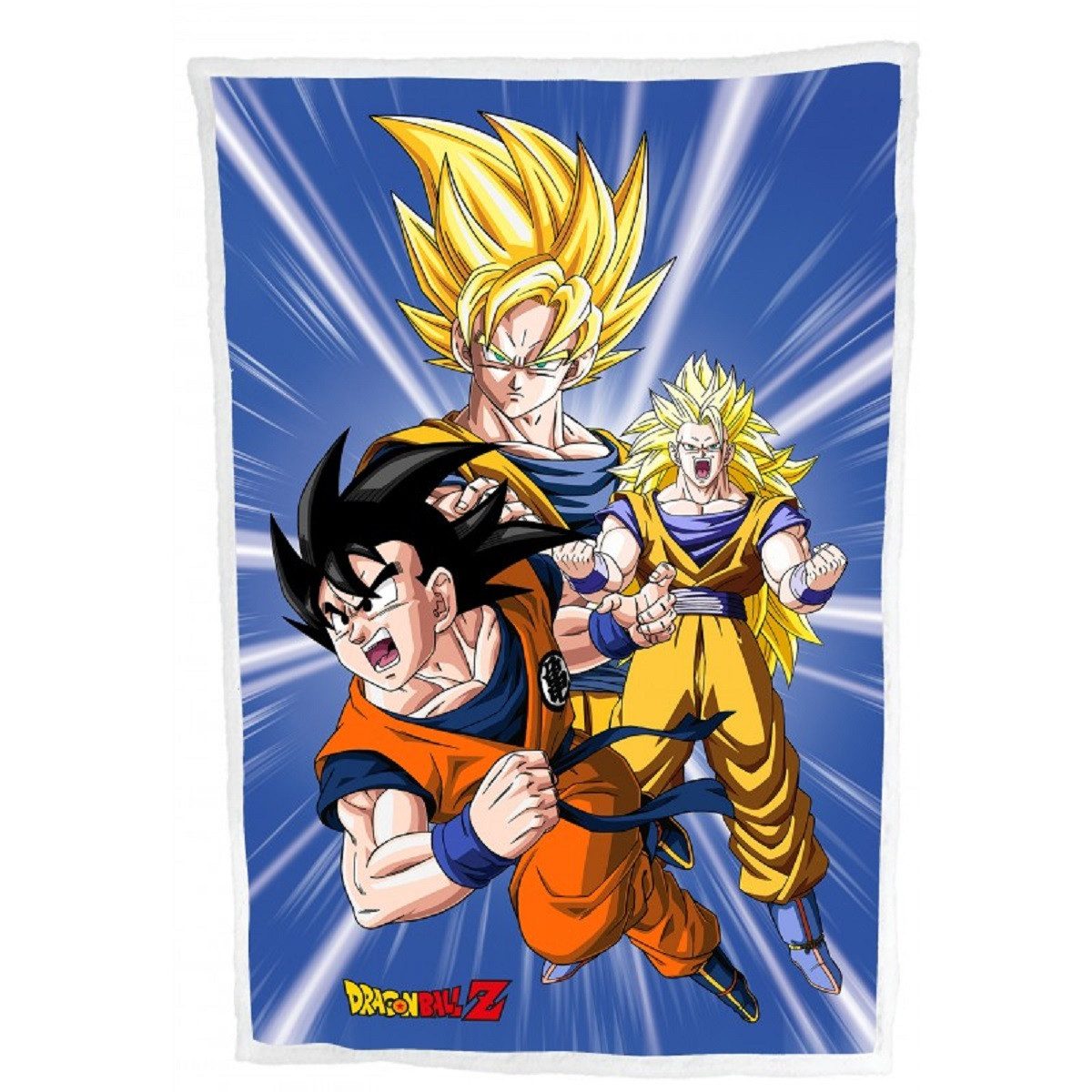 Wohndecke - Sherpa Decke 100x150 cm Kuscheldecke Weich, Dragon Ball