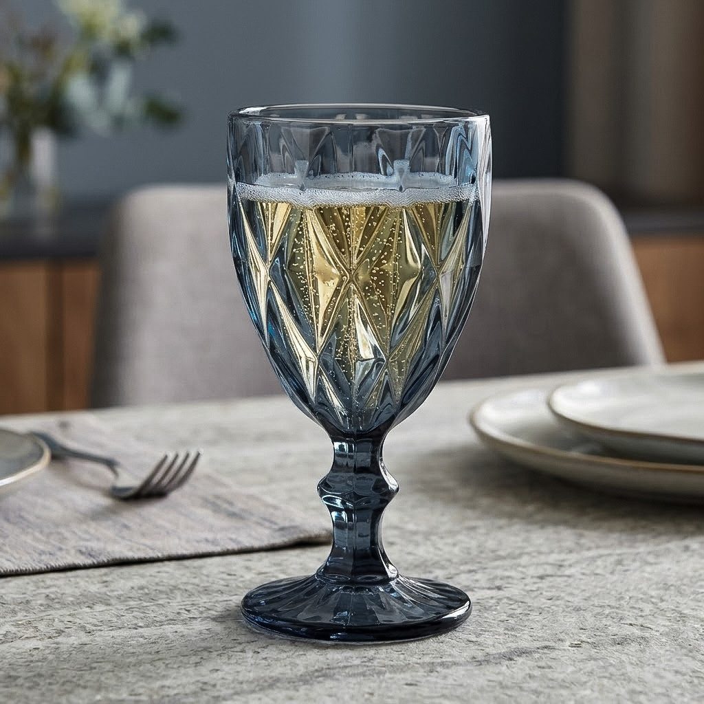 Cheffinger Gläser-Set - 6 Teiliges Set aus Glas - Trinkgläser in Blau, Glas, ideal für den täglichen Gebrauch, perfekt für Familienhaushalte – Bild 4 von 5