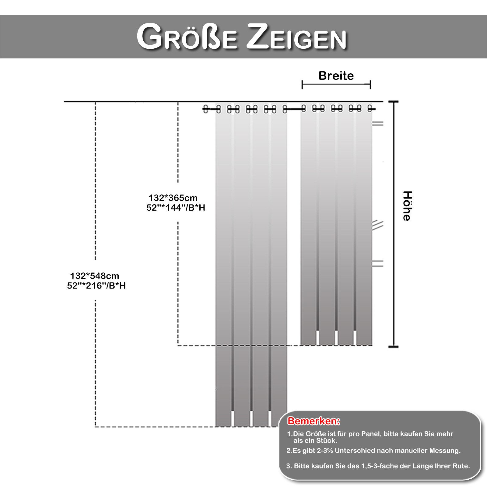 Sunicol Gardine Extra Lange Vorhänge, Verdunkelungsvorhang mit Ösen für Gro günstig online kaufen
