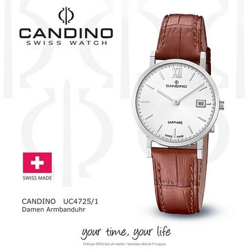 Candino Quarzuhr Candino Damenuhr Classic, Damen Armbanduhr rund, Edelstahlarmband braun