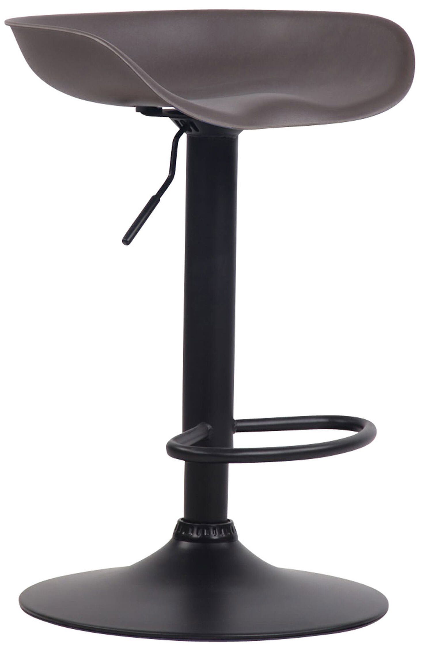 TPFLiving Barhocker Anna mit angenehmer und - drehbar Sitzfläche: (Barstuhl Kunststoff - Fußstütze Hocker höhenverstellbar), & Coffee schwarz Theke 360° Gestell Metall für Küche