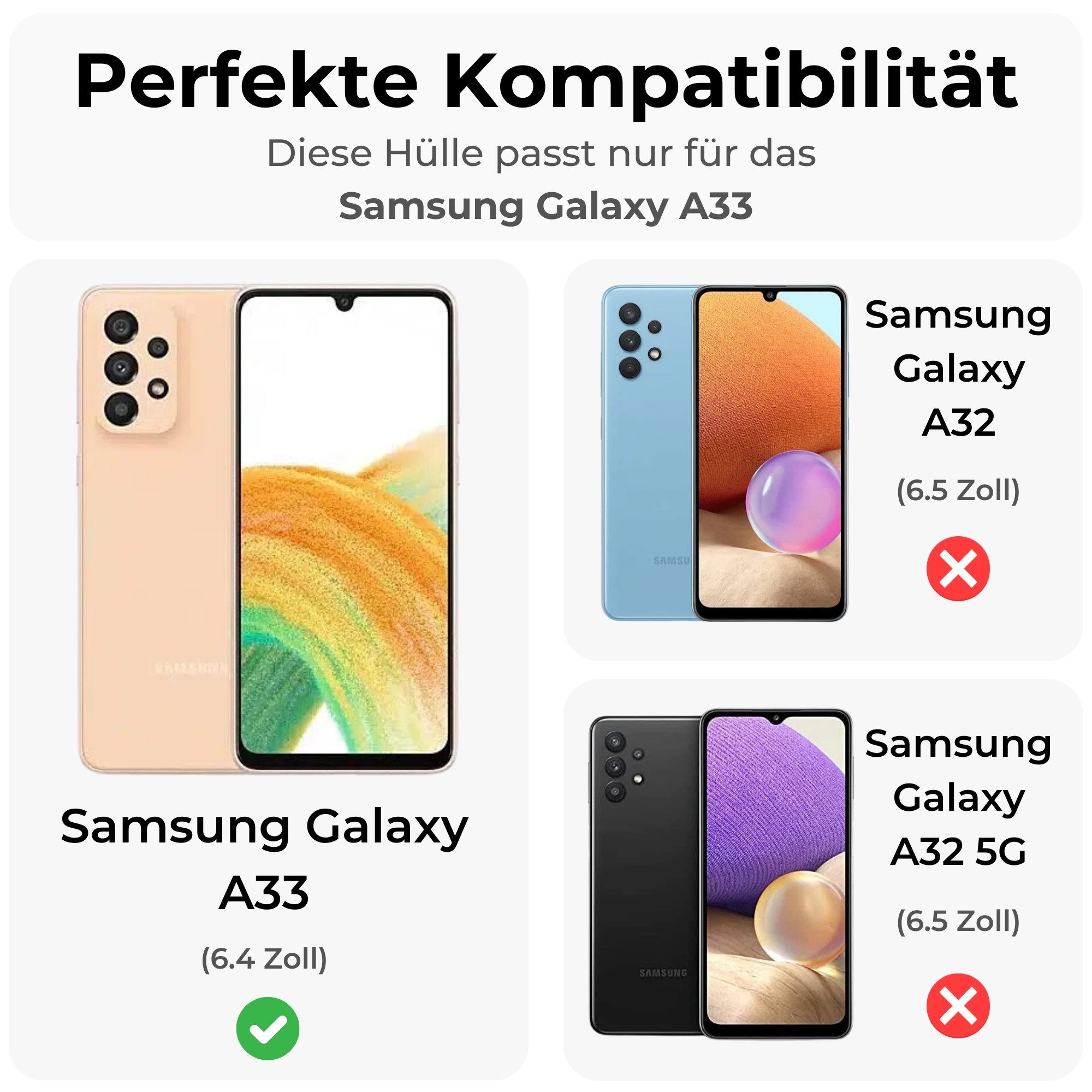 betterfon Handyhülle für Samsung Galaxy A33 5G TPU Case mit 360° Rundumschutz Displayschutz, 360 Grad Hülle mit Displayschutz und Fingerprint