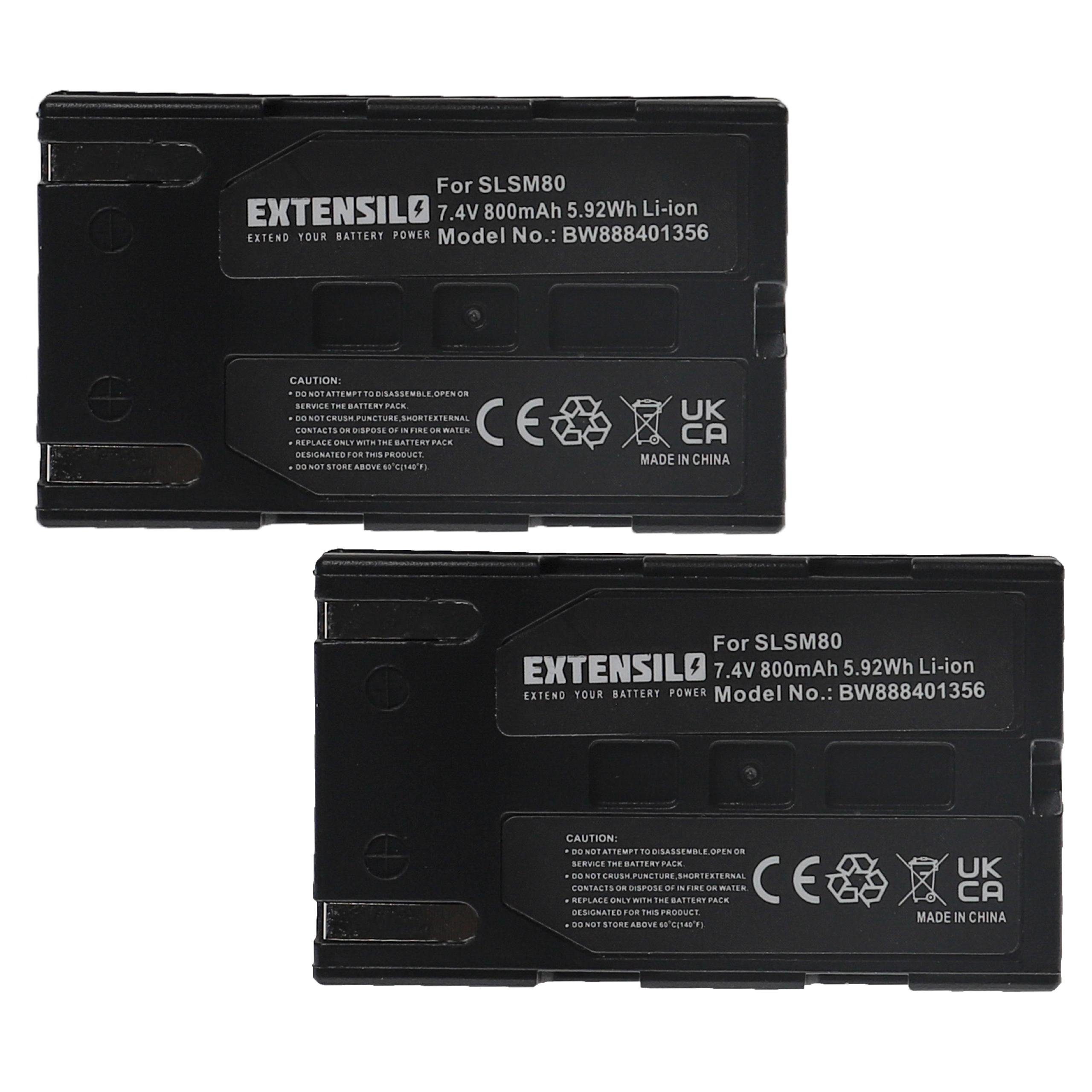 passend SC-D354, Extensilo Samsung SC-D353, für Kamera-Akku SC-D355, SC-D352, SC-D351, 800 mAh