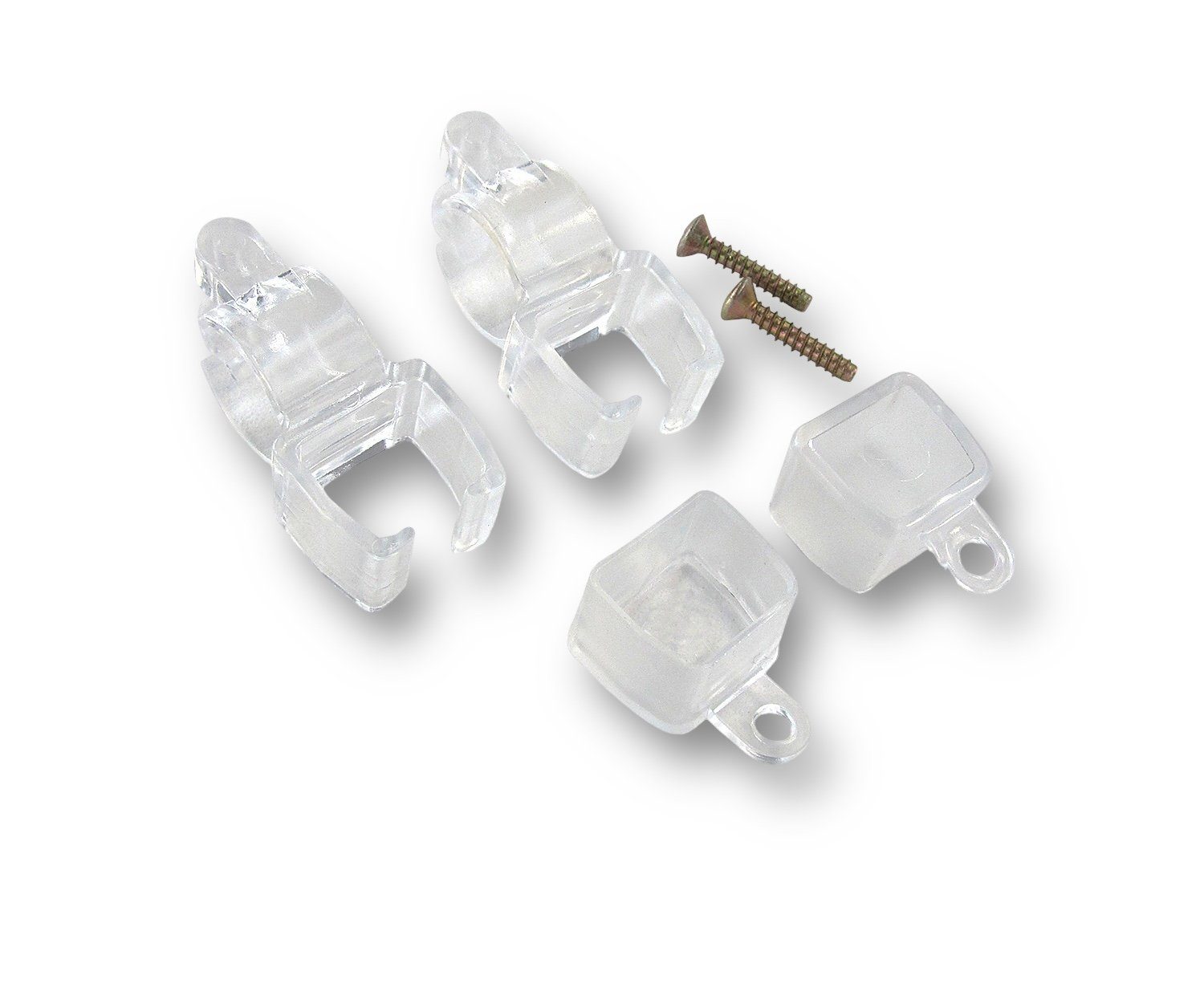 nodeko Schienenhalter Halter und Endkappen für U-Schienen, für Gardinenschiene U-Schiene, (Set, 2 Schienenhalter + 2 Endkappen), Universal U-Schienenhalter