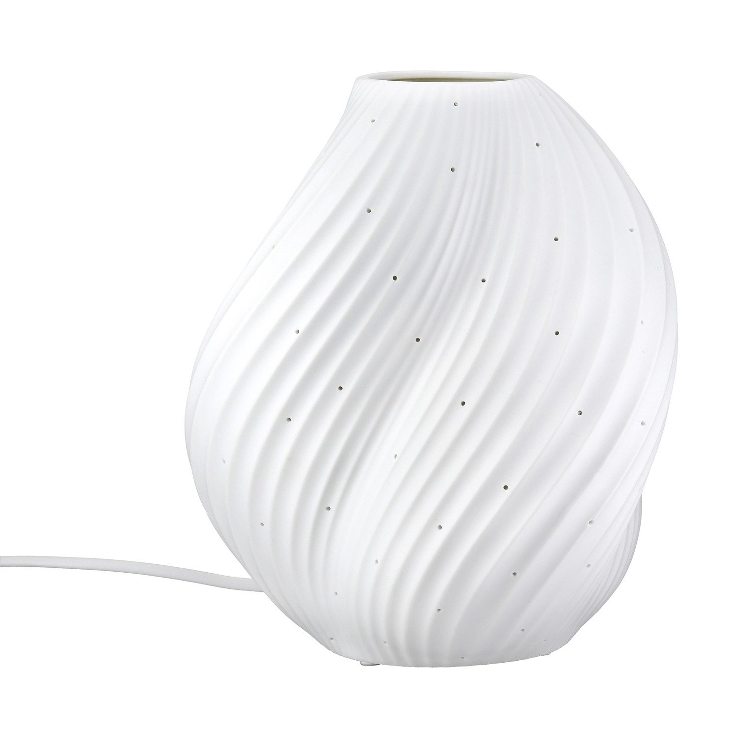 GILDE Tischleuchte SWING Tischleuchte - weiß - Porzellan - Höhe 23cm x Ø 20cm - Dekolampe, Tischlampe - Schreibtischlampe - Nachttischlampe