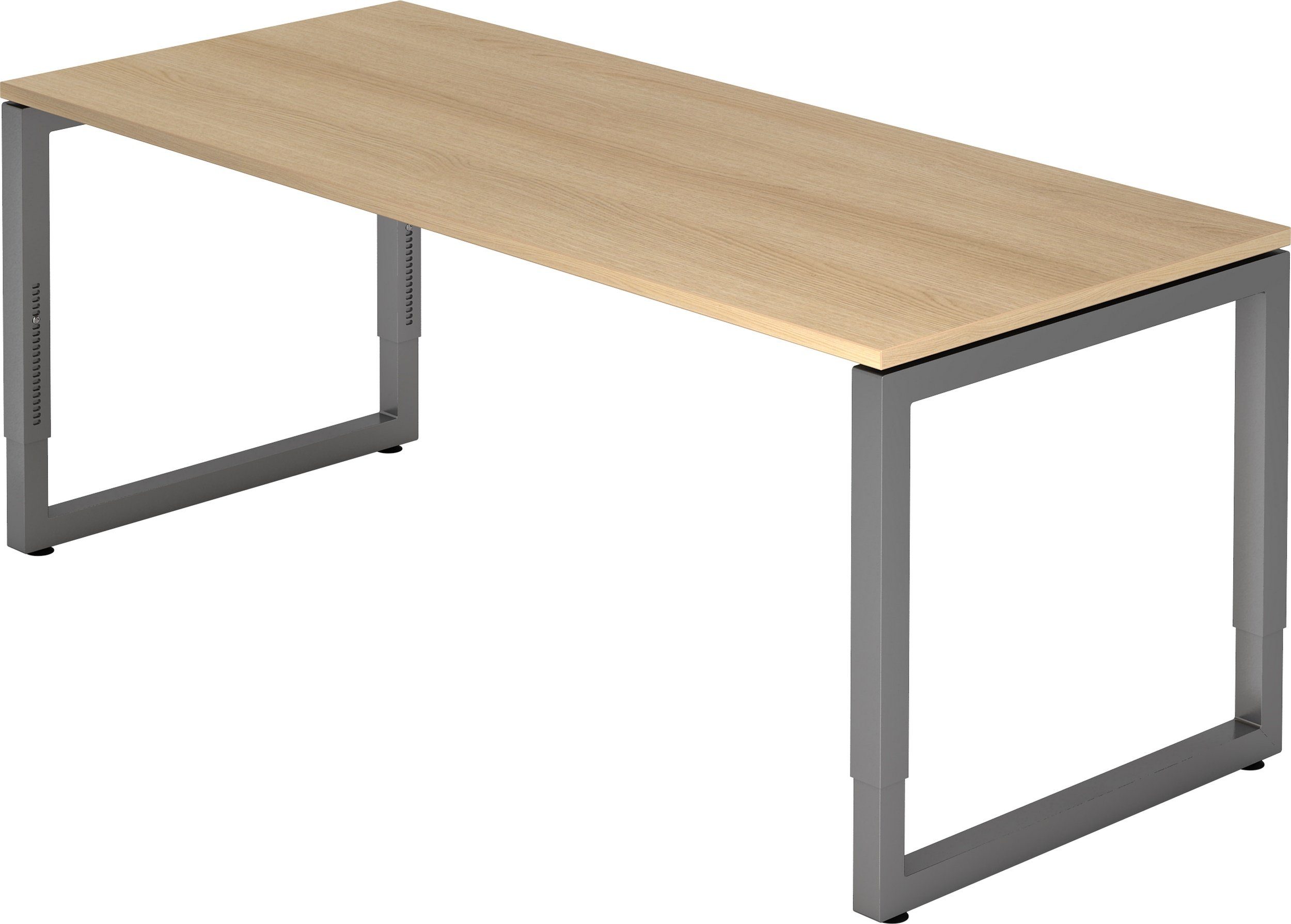 bümö Schreibtisch Serie-R - Arbeitshöhe: höhenverstellbar, Rechteck: 180 x 80 cm - Dekor: Eiche - Gestell: Graphit