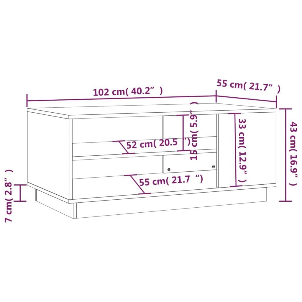 Grau | Sonoma vidaXL Holzwerkstoff Grau Sonoma Couchtisch Couchtisch Grau Sonoma (1-St) cm 102x55x43