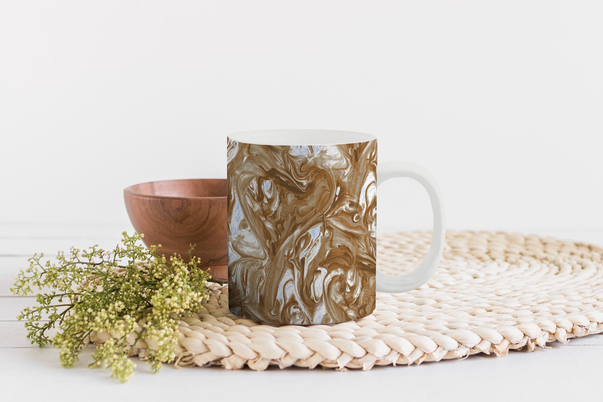 - MuchoWow Teetasse, Braun Geschenk Kaffeetassen, Marmor - Teetasse, Keramik, Becher, - Muster, Farbe Tasse