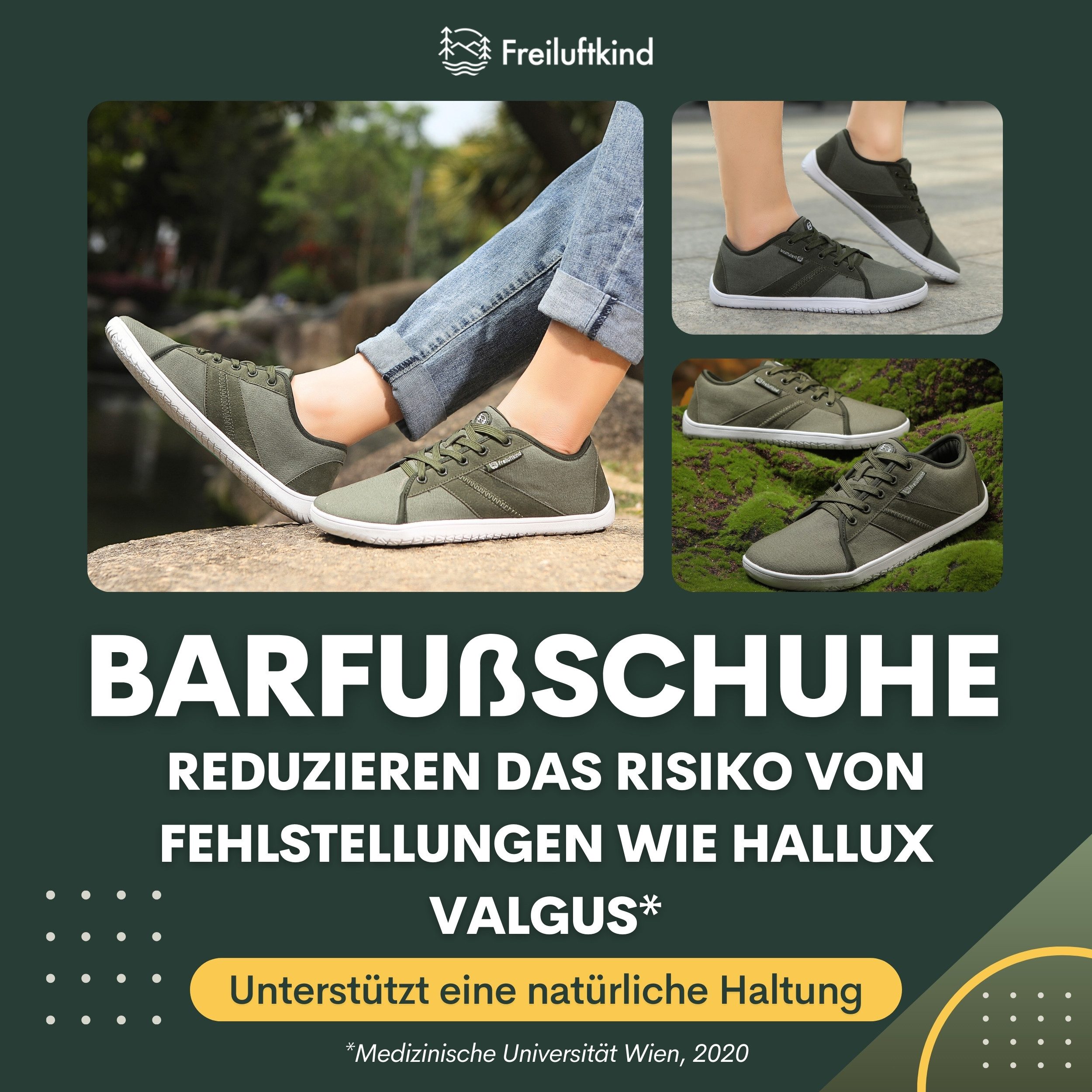 Freiluftkind Baker – gesunde Barfußschuhe Sneaker - Entlasten Füße & Gelenke Sneaker