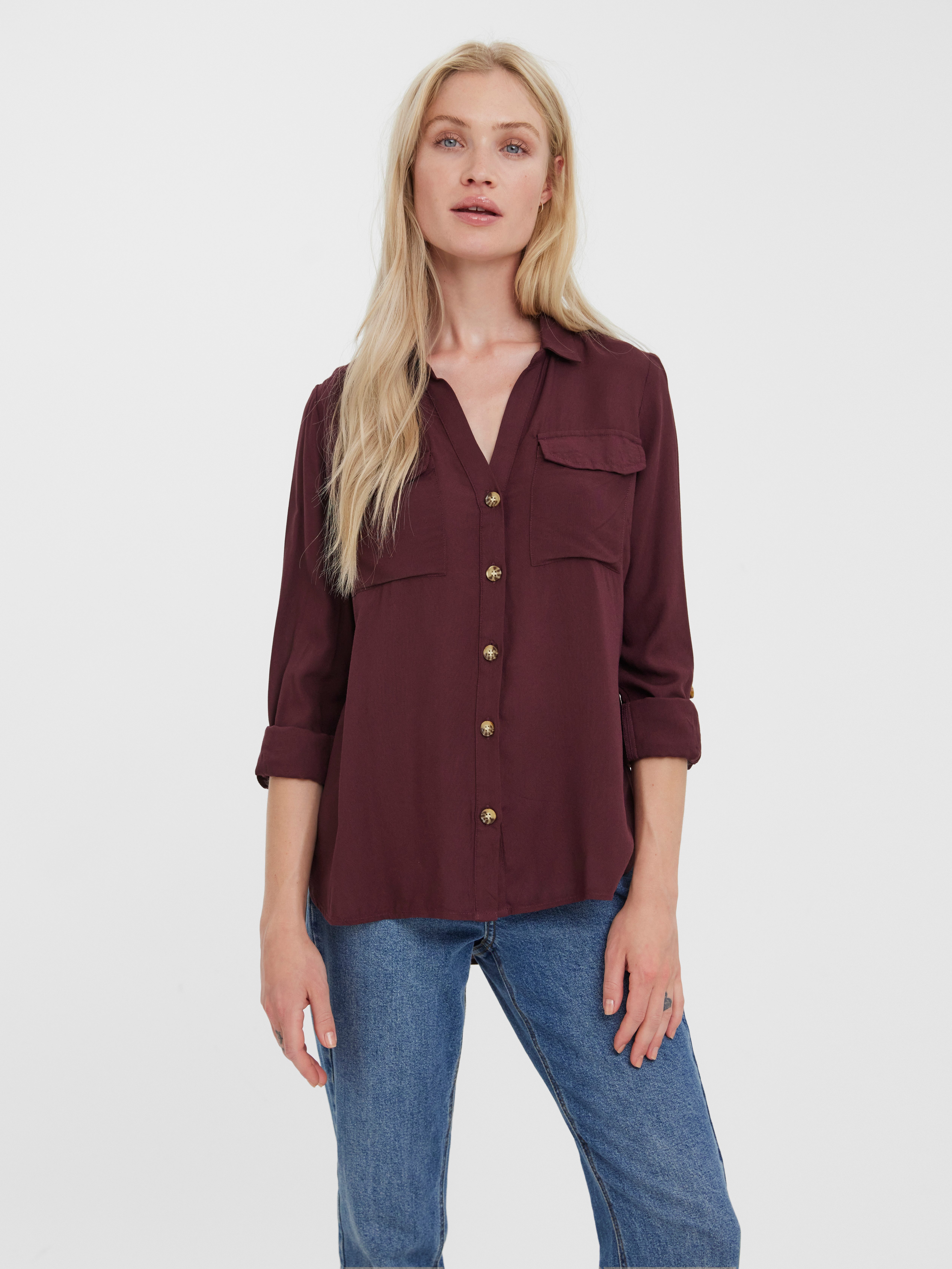 Vero Moda Hemdbluse VMBUMPY L/S SHIRT NEW WVN GA NOOS Viskose, regular fit günstig online kaufen