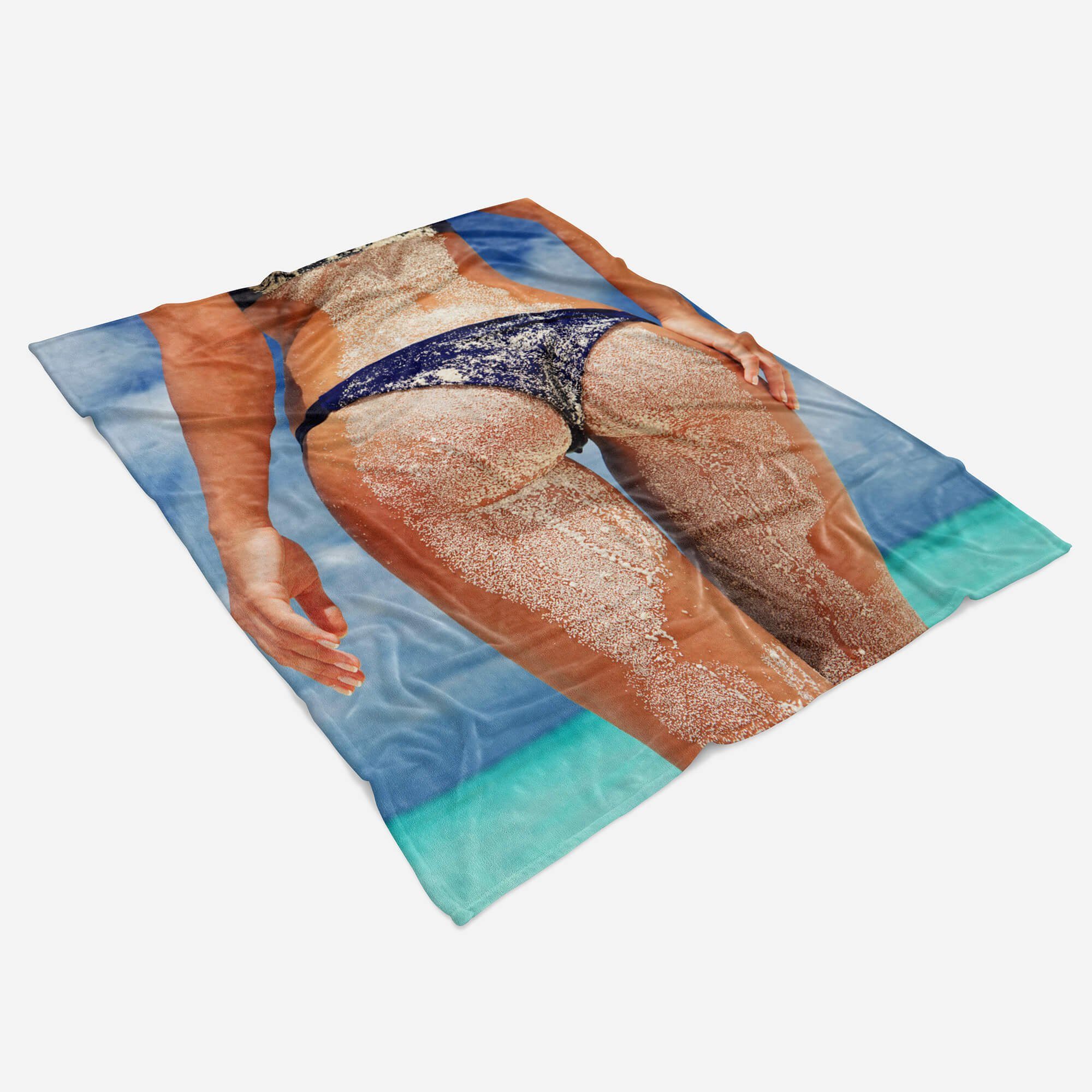Sinus Art Saunatuch Handtuch Sexy Handtuch mit Strand Fotomotiv Strandhandtuch (1-St), Kuscheldecke Handtücher Bikini, Baumwolle-Polyester-Mix