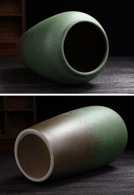 RAIKOU Dekovase Dekorative Blumenvase Elegante Tischdeko Keramikvase (aus Keramik), 100% Handgefertigt