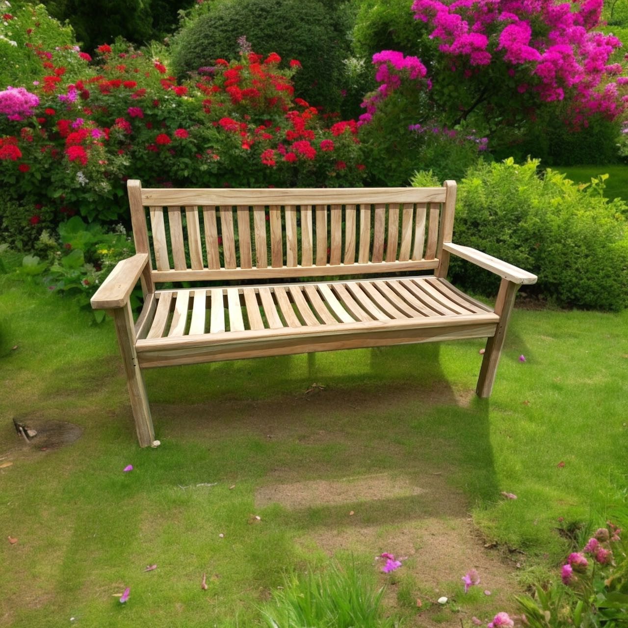 Home Feeling Gartenbank 3Sitzer Teakholz Bank ERGO ca. 158 cm