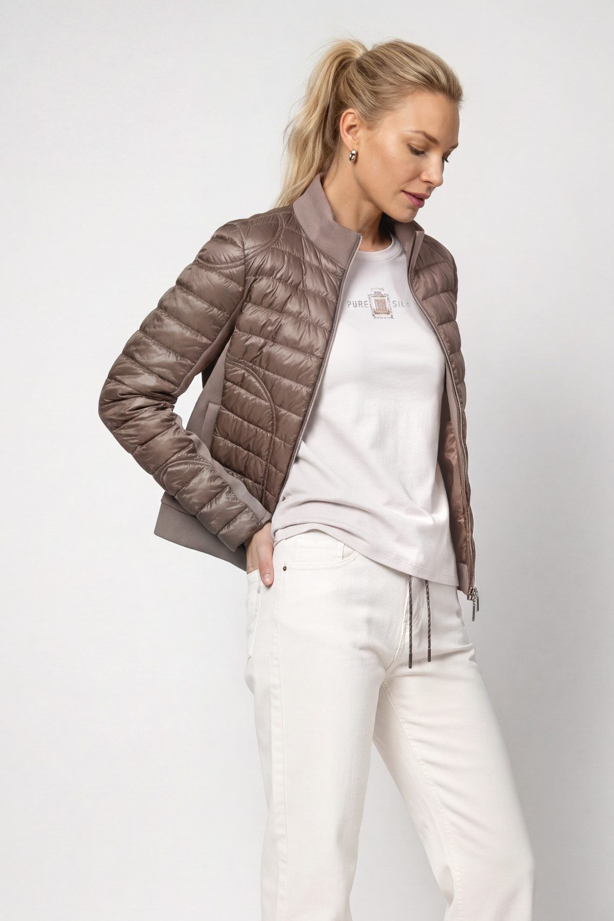 Monari Steppjacke Jacke Stepp + Neopren Regular fit mit Stehkragen