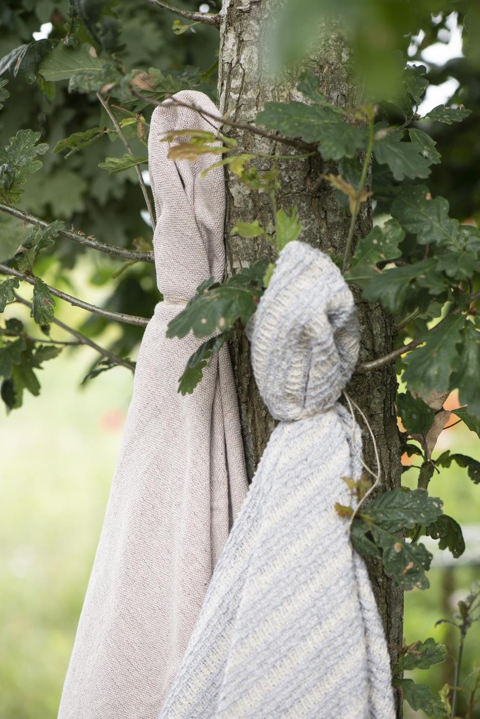 Plaid Ib Laursen Plaid Creme/Hellblau mit Streifenmuster, Ib Laursen