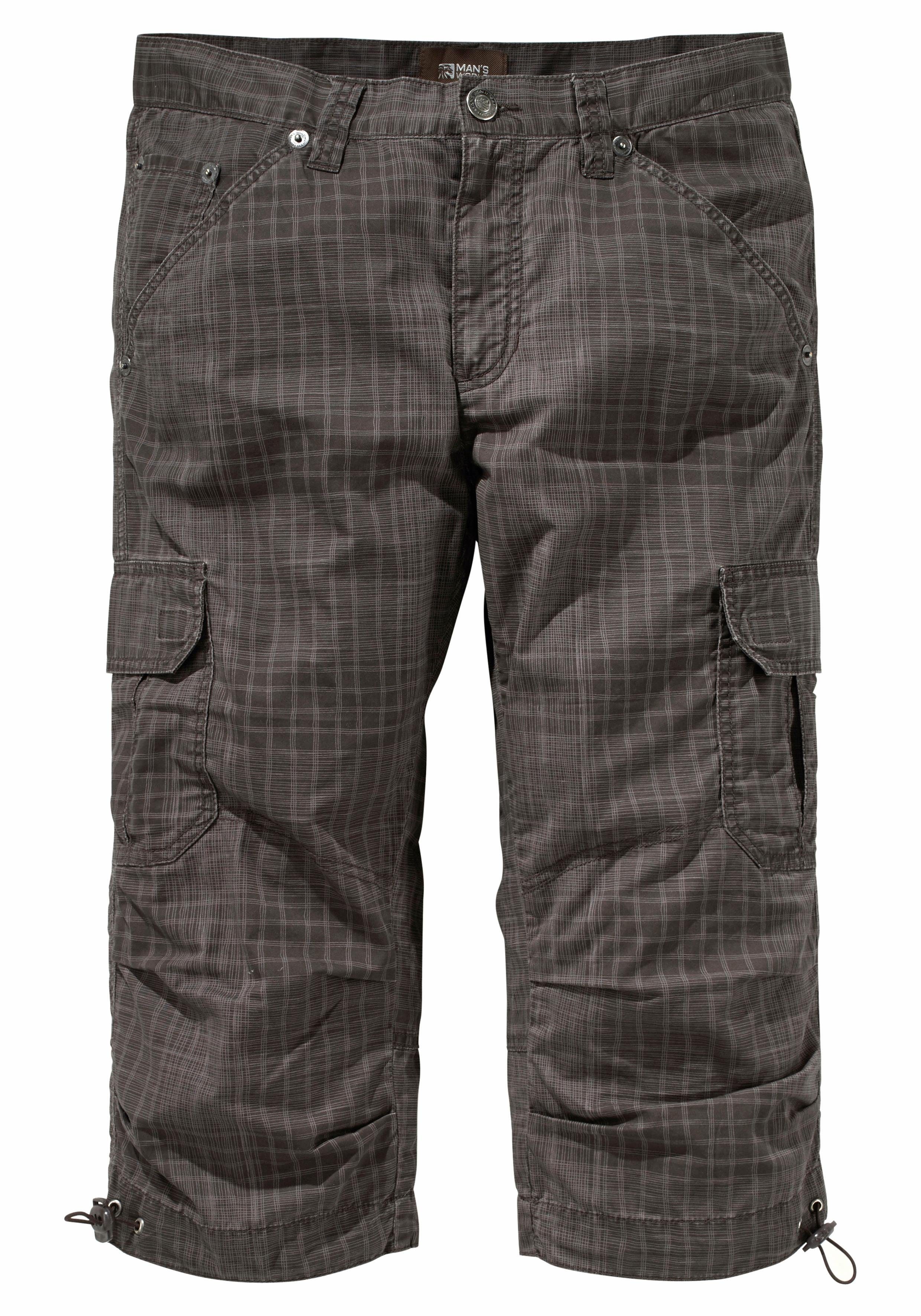 Man's World Cargobermudas in 3/4-Länge mit modischem Karomuster