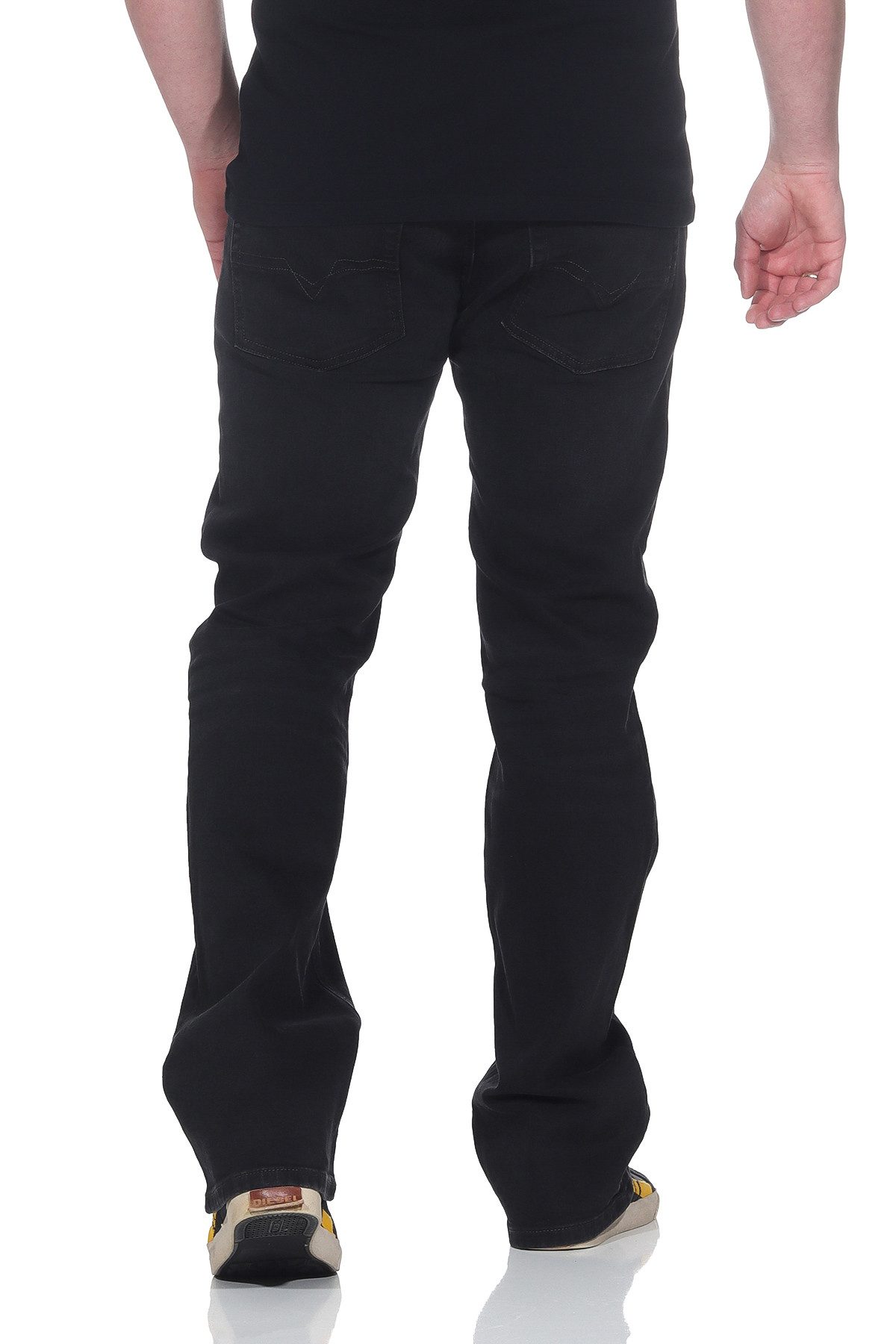 Arrested Development Men's Bootcut Flared Wide Leg Denim Jeans With Free Belt