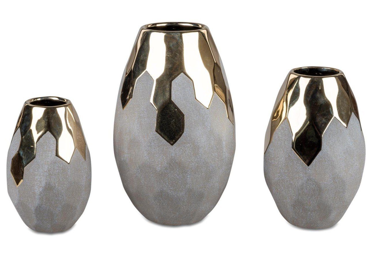 Goldsand, Grau D:13cm H:26cm Dekovase formano Keramik