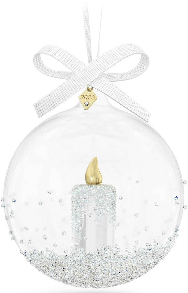 Swarovski Dekohänger BALL ORNAMENT 2023, Weihnachtskugel mit Kerze, 5658439 (1 St), Swarovski® Kristall