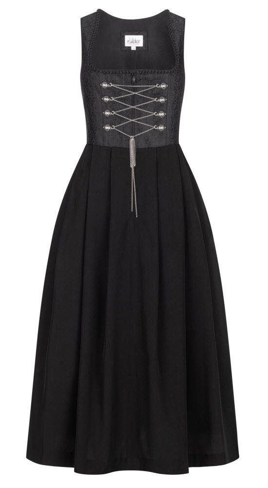 Nübler Trachtenkleid Gastrodirndl Frau Wirtin in Schwarz von Nübler - Rocklänge 90 cm