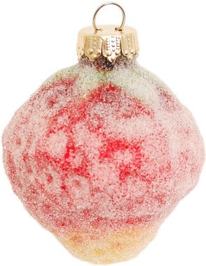 Krebs Glas Lauscha Christbaumschmuck Glassortiment "Gezuckerte Früchte", 6 cm bis 8 cm (6-tlg), Weihnachtsdeko, Weihnachtsbaumkugel, Christbaumkugeln aus Glas